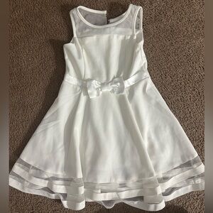 Calvin Klein White Formal Kids Dress with Bow